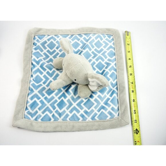 Levtex Baby Elephant Lovey Blue Gray Plush Security Blanket - Picture 8 of 8